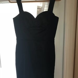 Donna RICCO black satin cocktail dress